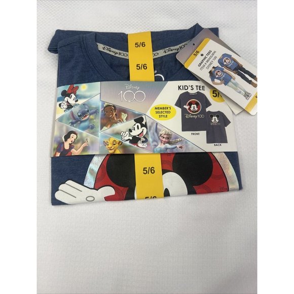 NEW Disney 100 Kids Mickey Mouse T-Shirt Size 5/6 Boys Girls Blue Tee - Picture 3 of 4